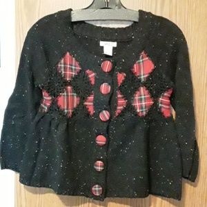 Anthropologie argyle plaid peplum sweater jacket M